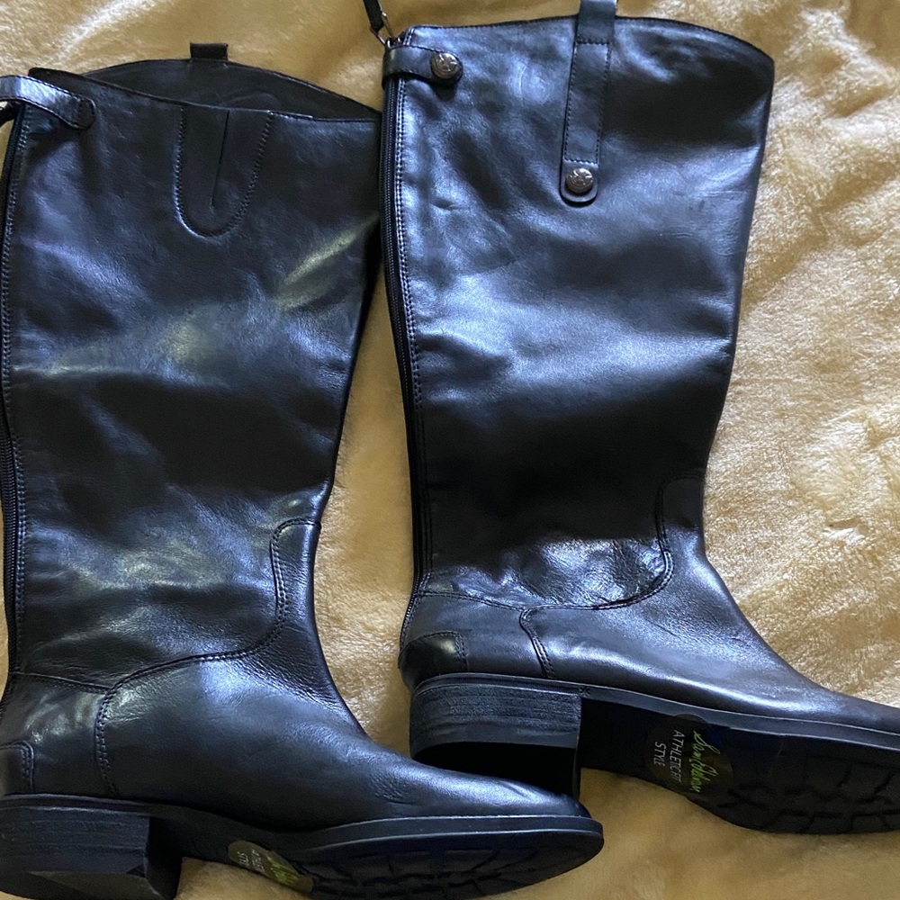 Sam Edelman Black Leather Heeled Boots
